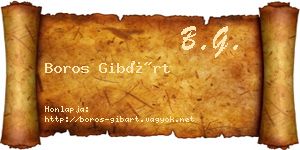 Boros Gibárt névjegykártya